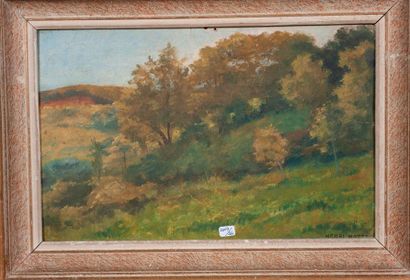 Henri Motte 
paysage 
 Huile sur panneau...
