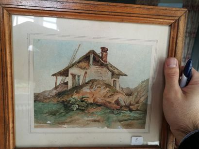  Attributed to Antoinette Robillard, (1774-1827) 
The cottage, 
Watercolour on paper...