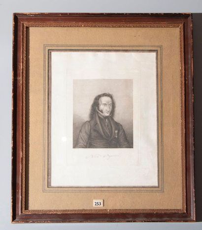 Nicolas Paganini framed engraving. 31 x 24...