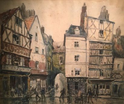  Frank Boggs, Angers, Watercolour, signed...