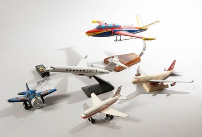 Set of four model aircraft including Virgin...