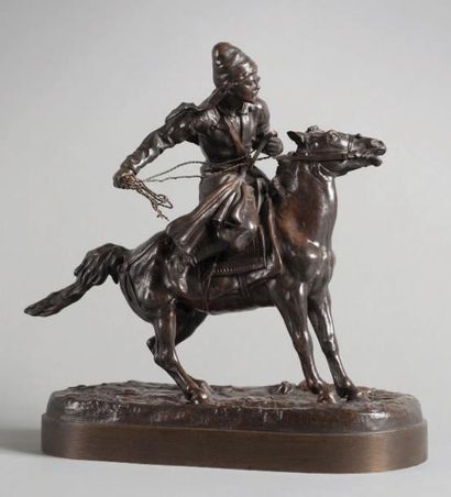 Eugène-Alexandrovitch LANCERAY (1848-1886) Bachir jetant un lasso Conducteur de chevaux...