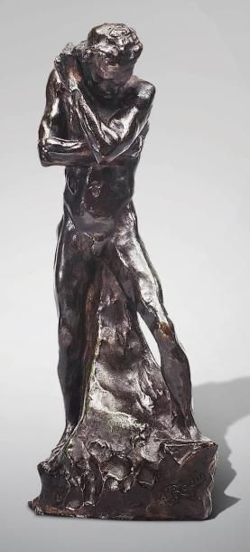 Auguste RODIN (1840-1917) Petite ombre de la Porte de l'Enfer Bronze à patine brun...