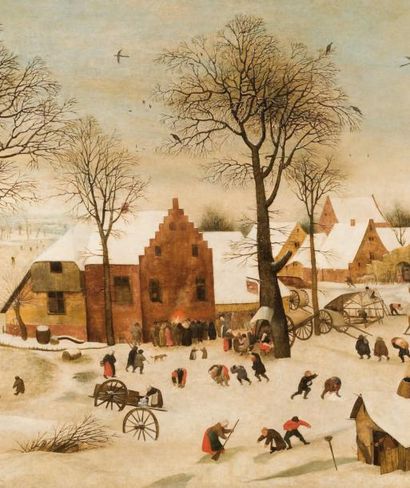 Jan II BRUEGHEL (1601-1678) Scènes hivernales Huile sur panneau. 89 × 121 cm Provenance:...