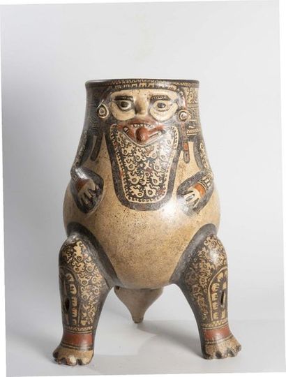 Rare anthropozoomorphic tripod vase 
There...