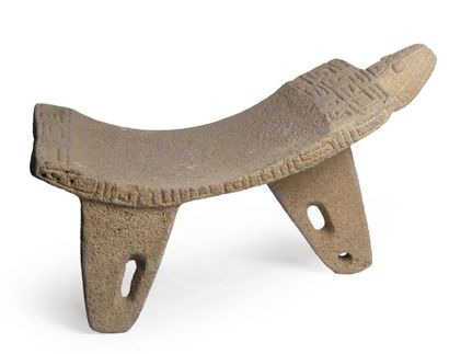 Metate representing a turtle 
The rectangular tray is curved and underlined at its...