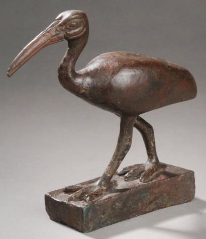 EGYPTE Ibis marchant Figuration de Thot, dieu lunaire et patron des scribes et de...