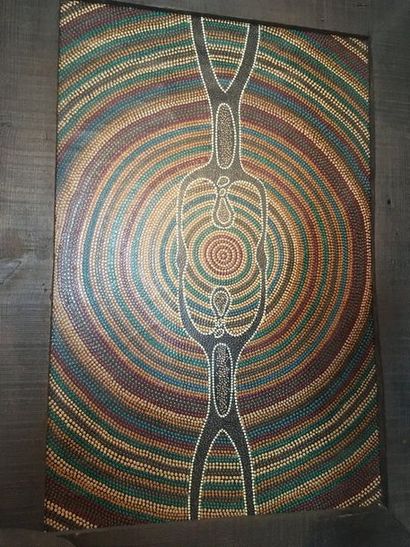 Peinture aborigène, 73 x 59 cm.