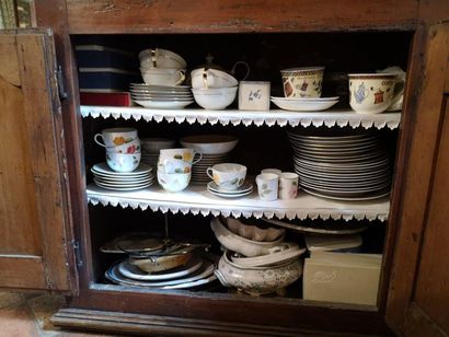 Porcelain and earthenware service parts including...