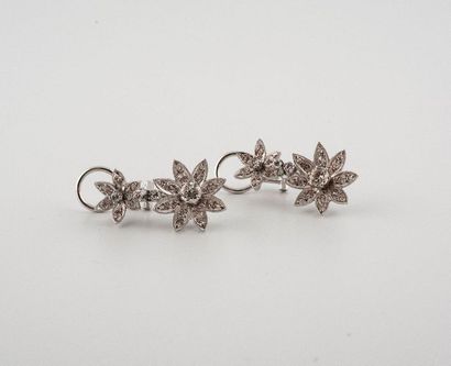 Pair of 585°/00 and 18K (750°/00) white gold...