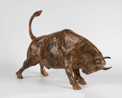 Pierre Chenet, Bull, patinated bronze event,...