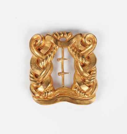 null Line Vautrin (1913-1997)

Belt buckle in gold plated metal with braid decoration....