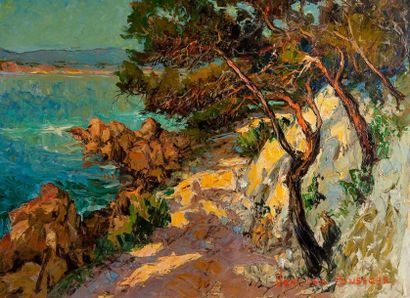  Fernand Van den Bussche (1892-1975) 
Seen from the French Riviera 
60 x 70 cm