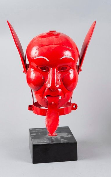 G. Montanari 
Mask of infamy 
Red lacquered...