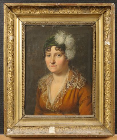 Ecole FRANCAISE vers 1815 
Portrait de femme...