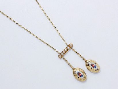 Neglected necklace in 750 thousandths gold,...