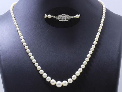 Necklace composed of a fine pearl drop and...