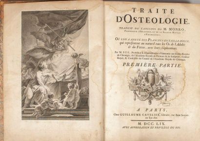 null MONRO. Treatise on osteology. Paris, Guillaume Cavelier, 1759. In-folio, calf,...