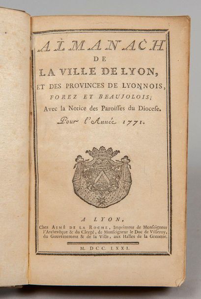 null ALMANACH de la ville de Lyon et des provinces de Lyonnois, Forez et Beaujolois....