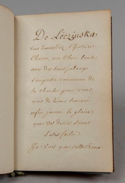 null AUBLEL DE MABUY. Vie de Marie Leczinska. Paris, Brunet et Demonville, 1773....