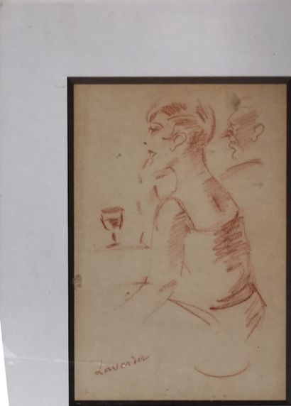  MODERN School 
Woman at the counting house 
Sanguine, signed lower left. 
23 x 16...
