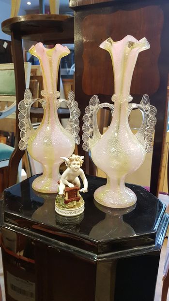 Two soliflorous vases in Murano glass