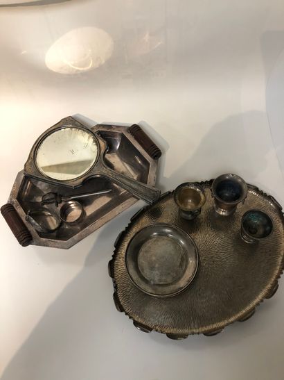 Lot of silver plated metal: face to hand,...