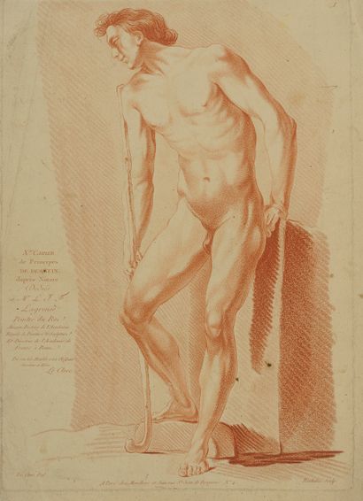  D’après Sebastien Leclerc (1634-1714) 
Académies 
Deux gravures en manière de sanguine...
