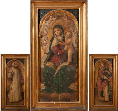 null Ecole ESPAGNOLE de la fin du XVème siècle

La Vierge à l’Enfant entourée d’anges

Panneau

125...