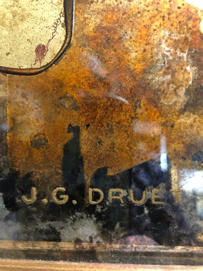  J. G. DRUET 
Colombe 
Fixé sous verre, signé en bas à droite 
36,5 x 29 cm