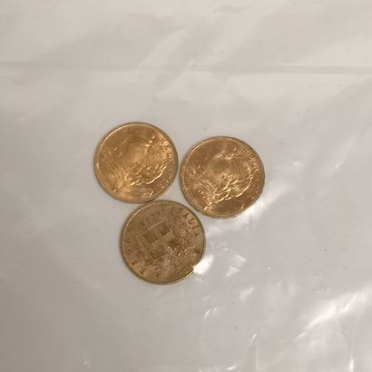 3 pieces de 20 francs or, Suisse