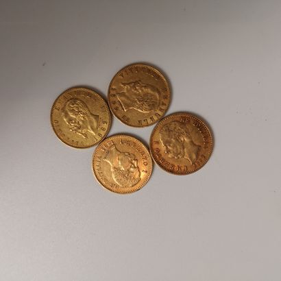 4 pieces de 20 francs or, Savoie 1862 / 1865...