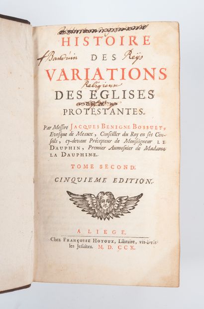  Histoire de variations 
XVIIe siècle 
2 tomes.
