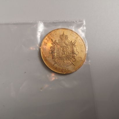1 piece de 50 francs or, Napoléon III, 1855...