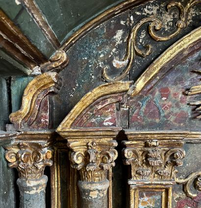  Autel Renaissance 
Œuvre de compagnon ou miniature d'un intérieur d'église Italienne....
