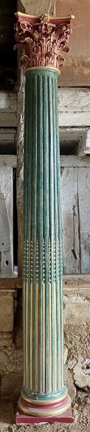  Pair of corinthian columns 
The fluted and filleted shaft with asperges, Corinthian...