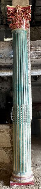  Pair of corinthian columns 
The fluted and filleted shaft with asperges, Corinthian...