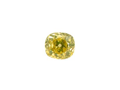Diamant jaune coussin de taille ancienne...