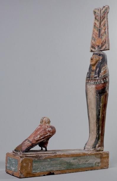 Egypte Ptah Sokhar Osiris momiforme portant la couronne de plumes d'Osiris peintes...