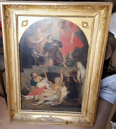  Ecole de la fin du XVIIIe début XIXe 
L'apparition à Saint Roch 
Huile sur toile...