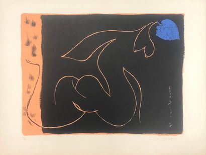 null 
André MASSON (1896-1987)




Nu à la feuille bleue




Lithographie




Signée...