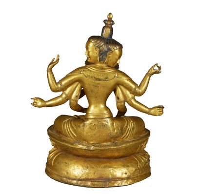  EAST TIBET, circa 1800. A repoussé sculpture of the Ushnishavijaya Namgyalma deity...