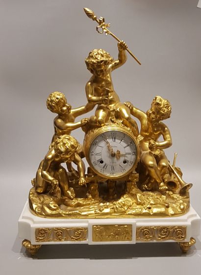 Pendule bronze de style Louis XVI, Triomph...