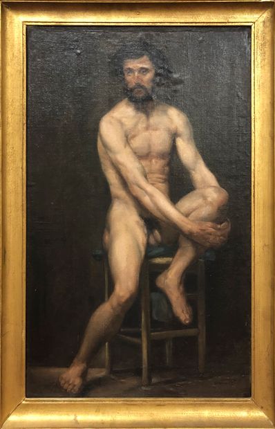 French School 
Academic Nude 
Oil on board,...