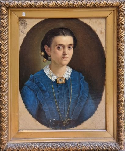 null Ecole Italienne 

Portait de femme à la robe bleu

Huuile sur toile 

60 x 47...