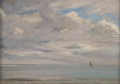Emile Auguste C.CAROLUS-DURAN (1837-1917) Marine, effet de ciel sur la mer Toile....