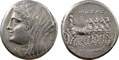 Syracuse Philistis, 16 litrai, 275-216 av. J.-C. - A/Anépigraphe - Tête diadémée...