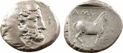 Macédoine Amyntas III, statère, Aigai, c.393-369 av. J.-C. - A/Anépigraphe - Tête...
