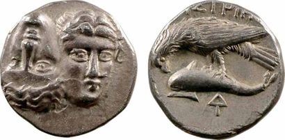 Thrace Drachme, Istros, IVe s. av. J.-C. - A/Anépigraphe - Deux têtes masculines...