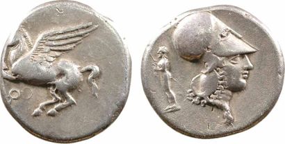 Corinthe Statère, c.375-300 av. J.-C. - A/Anépigraphe - Pégase volant à gauche; en...